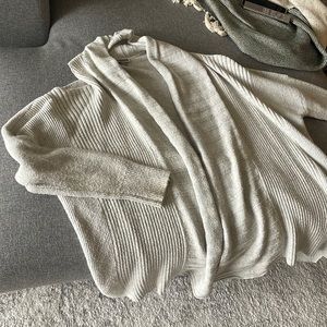 Gray cold shoulder sweater